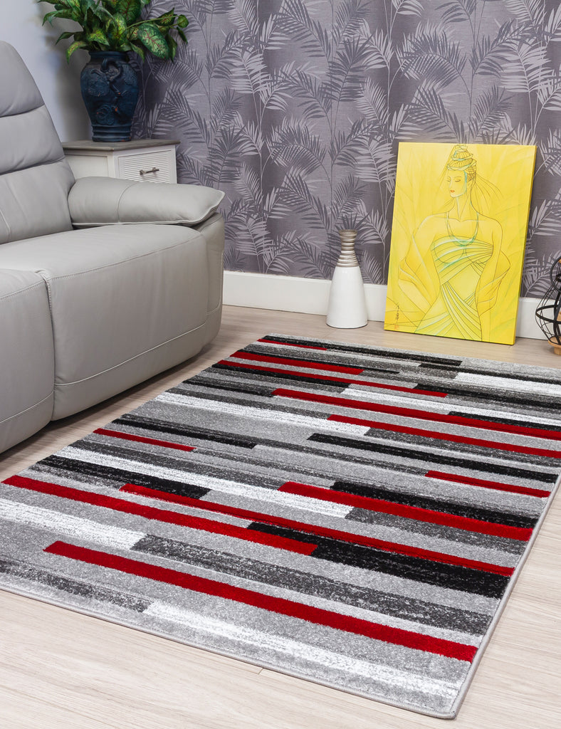 Samba Levels Rug - Red - MacCarthys