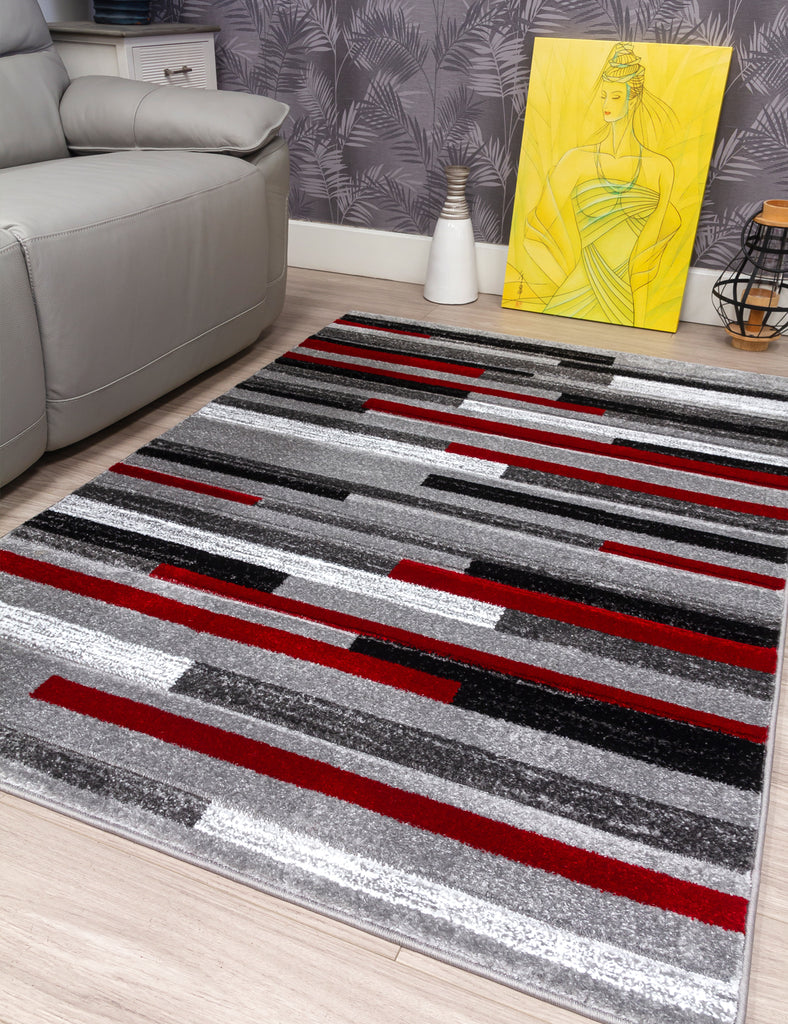 Samba Levels Rug - Red - MacCarthys