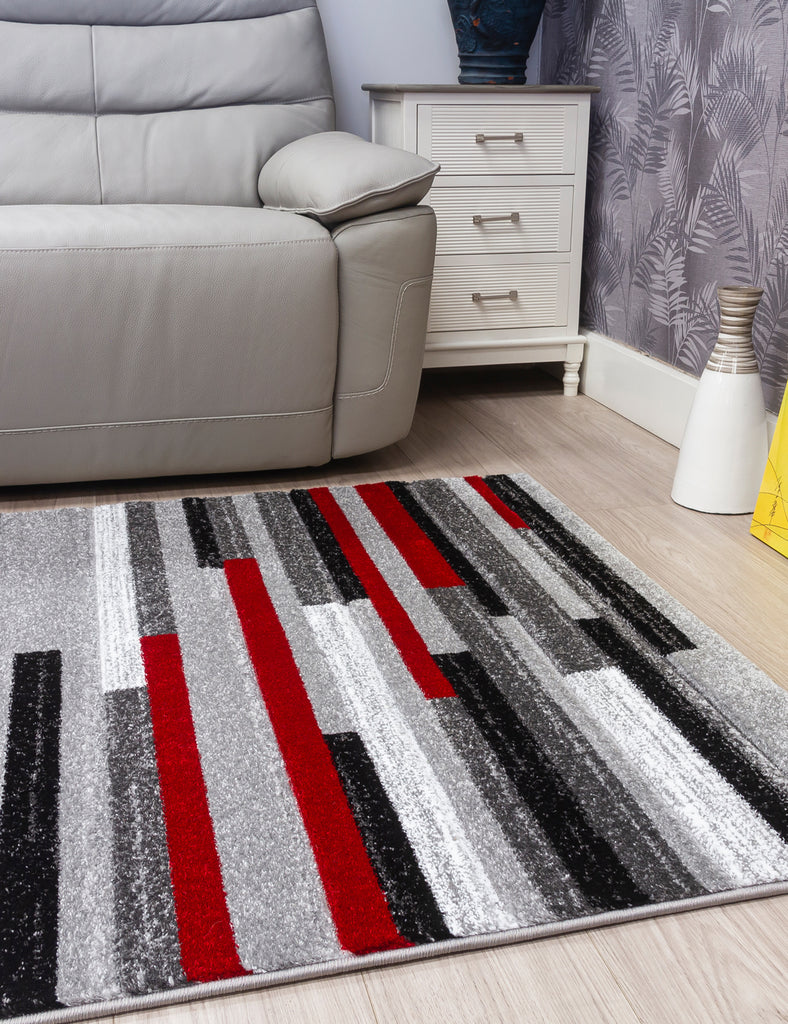 Samba Levels Rug - Red - MacCarthys