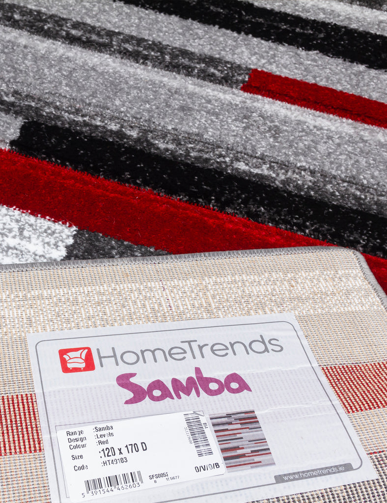 Samba Levels Rug - Red - MacCarthys