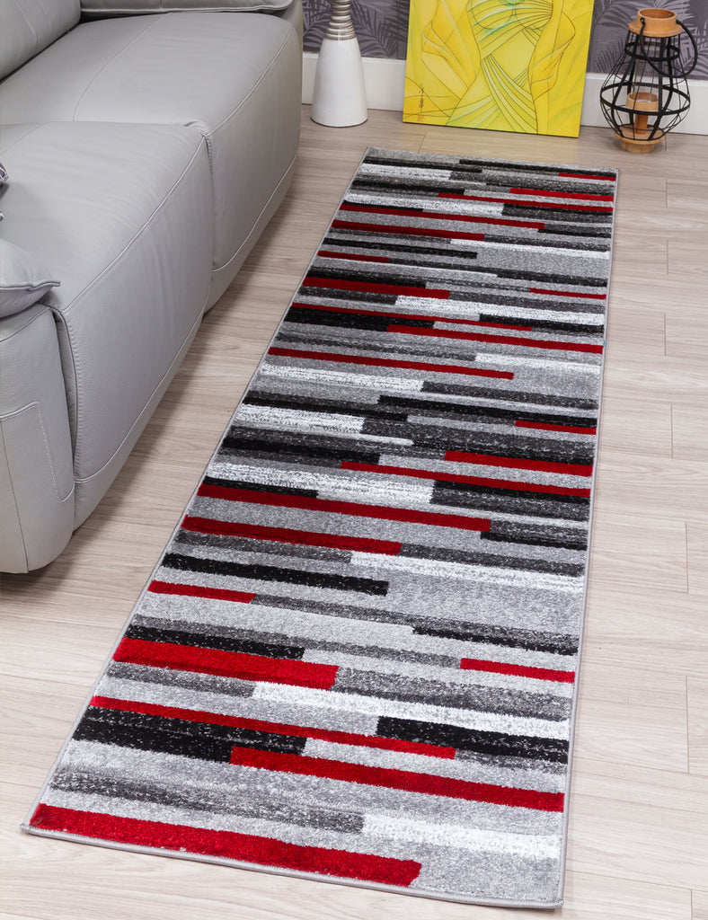 Samba Levels Rug - Red - MacCarthys