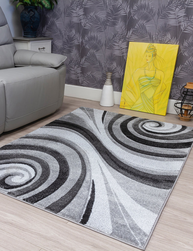 Samba Spirals Rug - Grey - MacCarthys