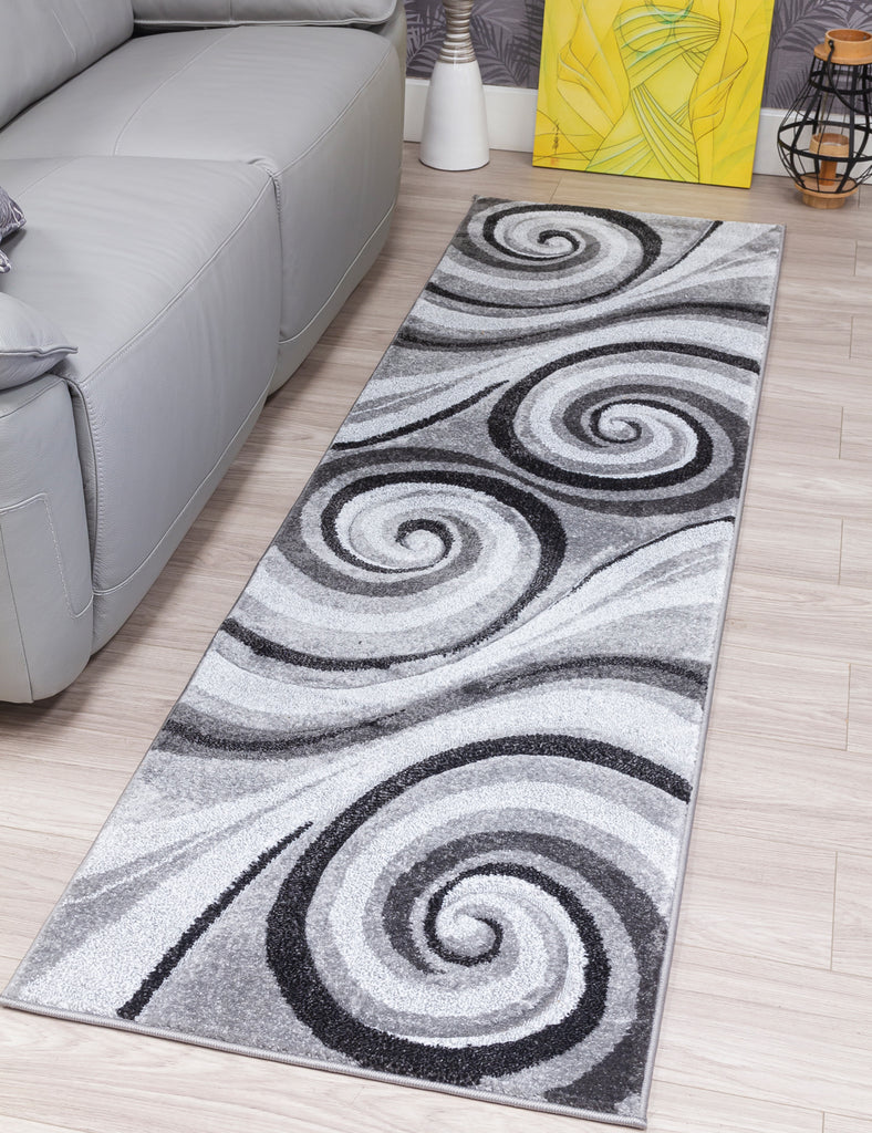 Samba Spirals Rug - Grey - MacCarthys