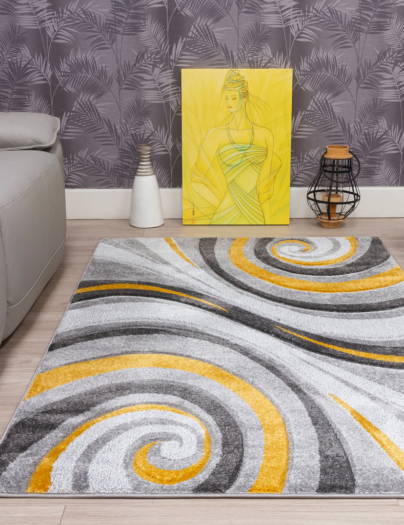 Samba Spirals Rug - Ochre - MacCarthys