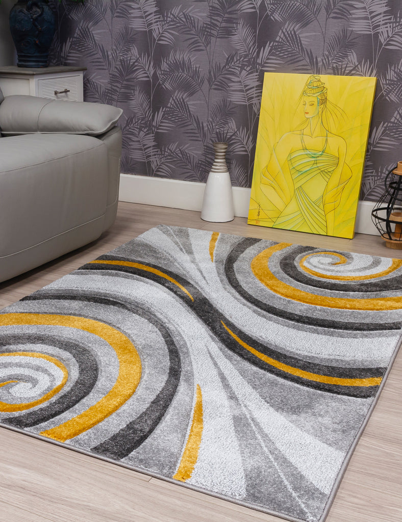 Samba Spirals Rug - Ochre - MacCarthys