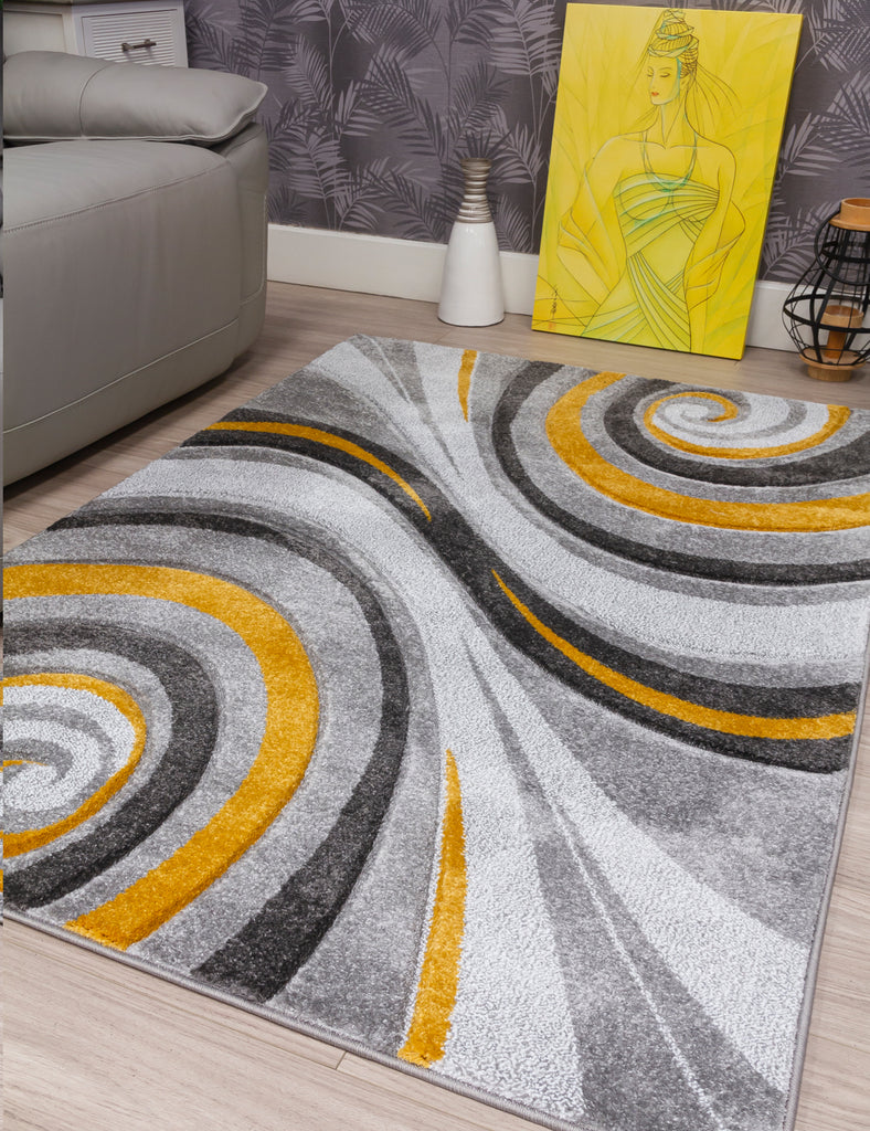 Samba Spirals Rug - Ochre - MacCarthys