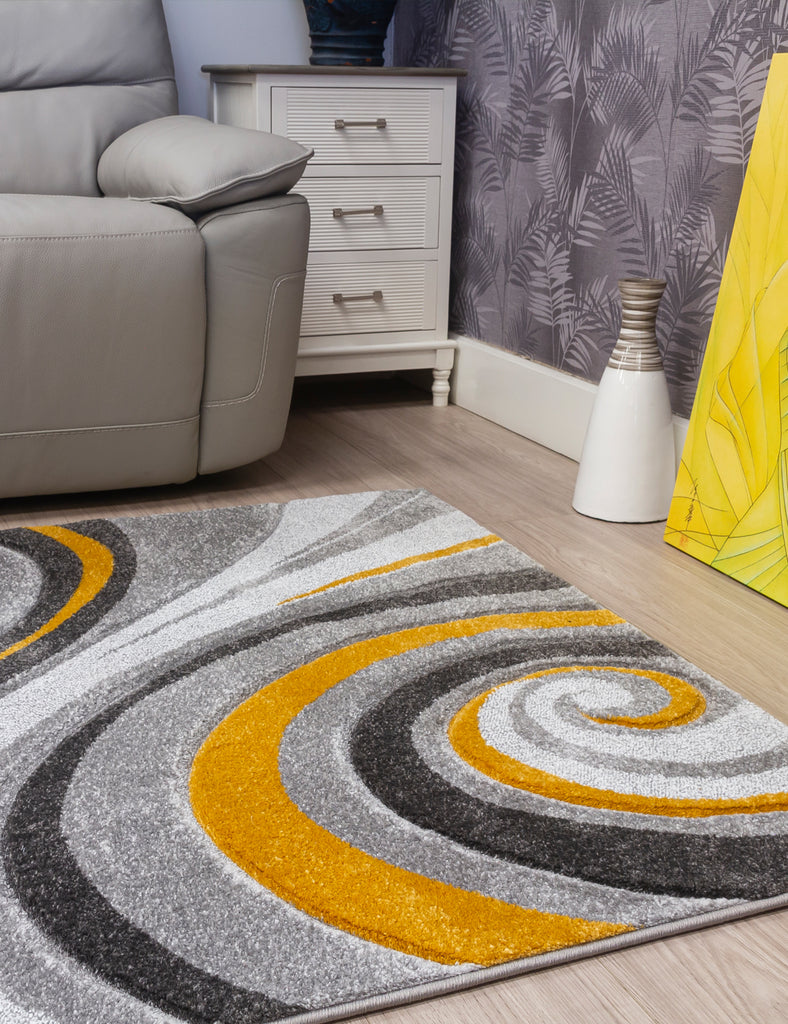 Samba Spirals Rug - Ochre - MacCarthys