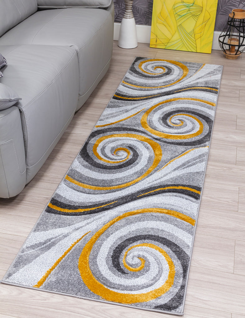 Samba Spirals Rug - Ochre - MacCarthys