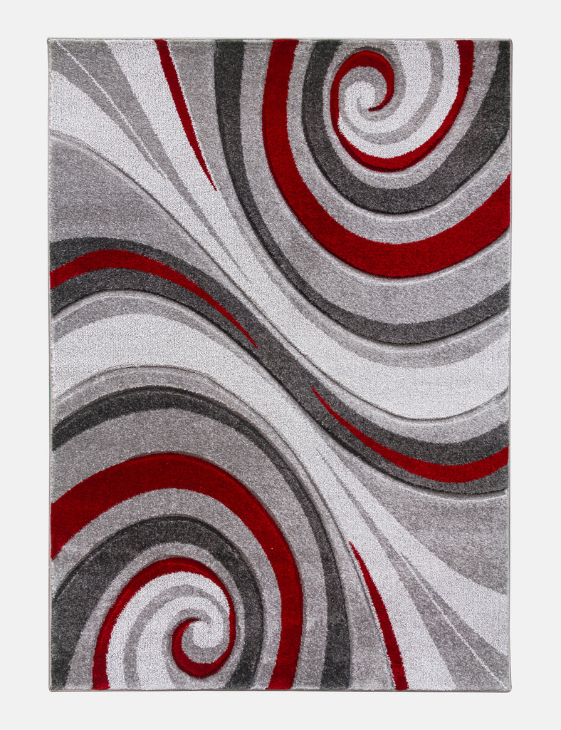 Samba Spirals Rug - Red - MacCarthys