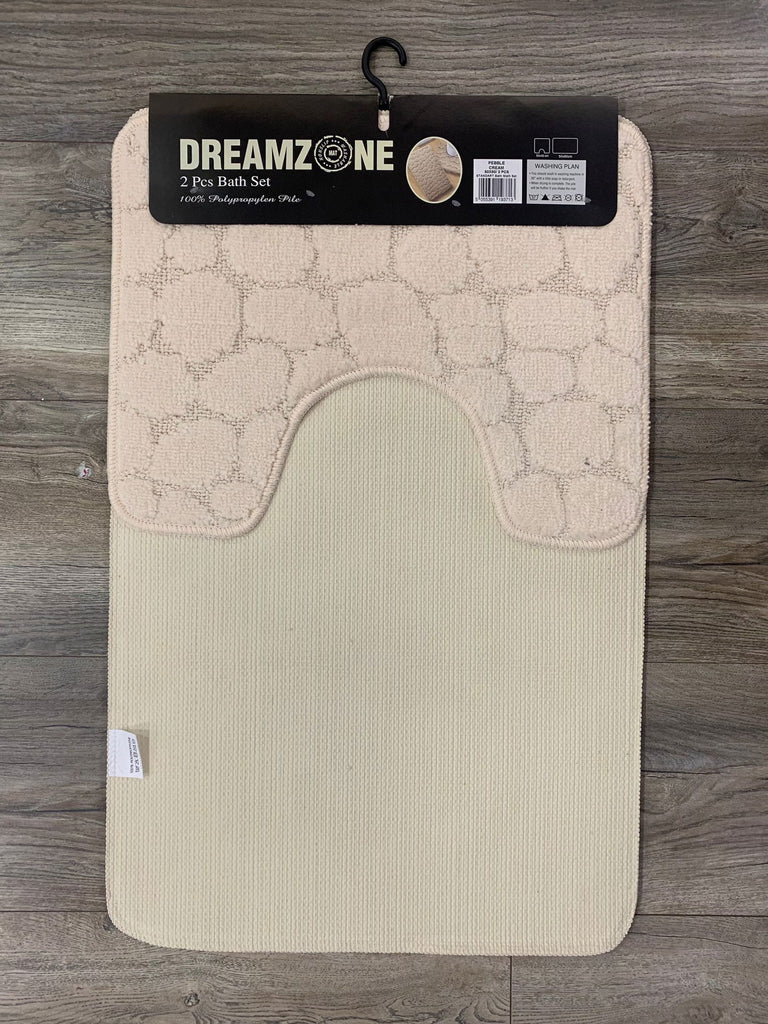 2PC Pebble Cream Bath Mat Set - MacCarthys