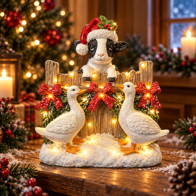 Christmas Decoration Farmyard with Goat & Geese