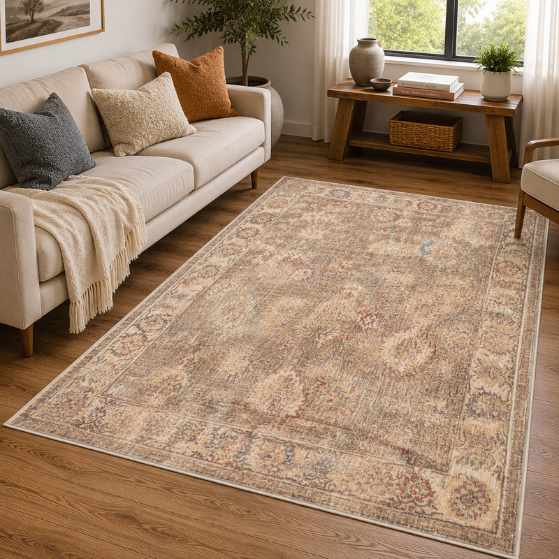 Prestige Alia Biege & Brown Bohemian Vintage Rug