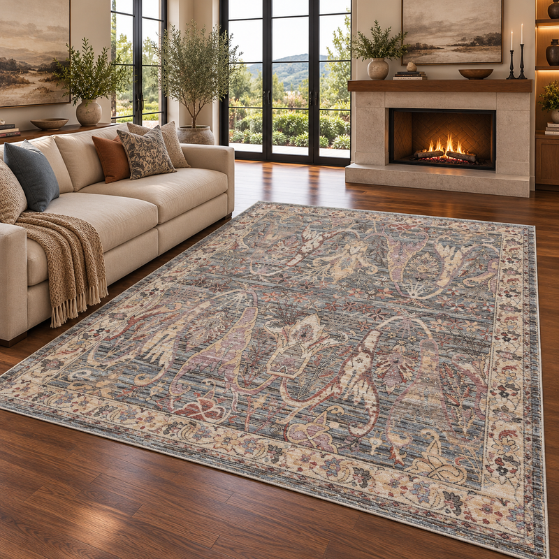 Prestige Alia Biege & Grey Classic Vintage Rug