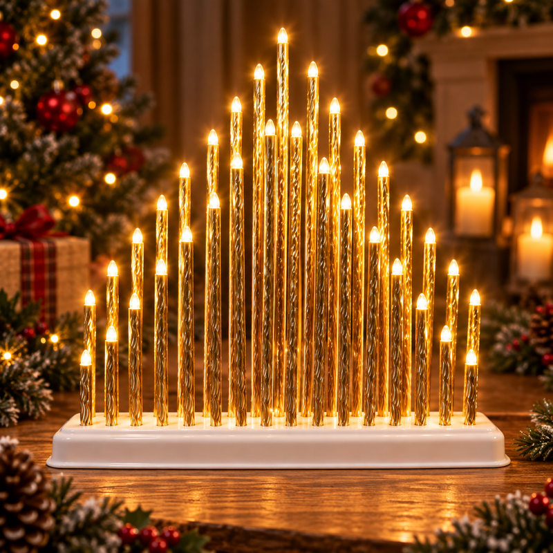 Golden Wooden LED Light For Christmas Decoration