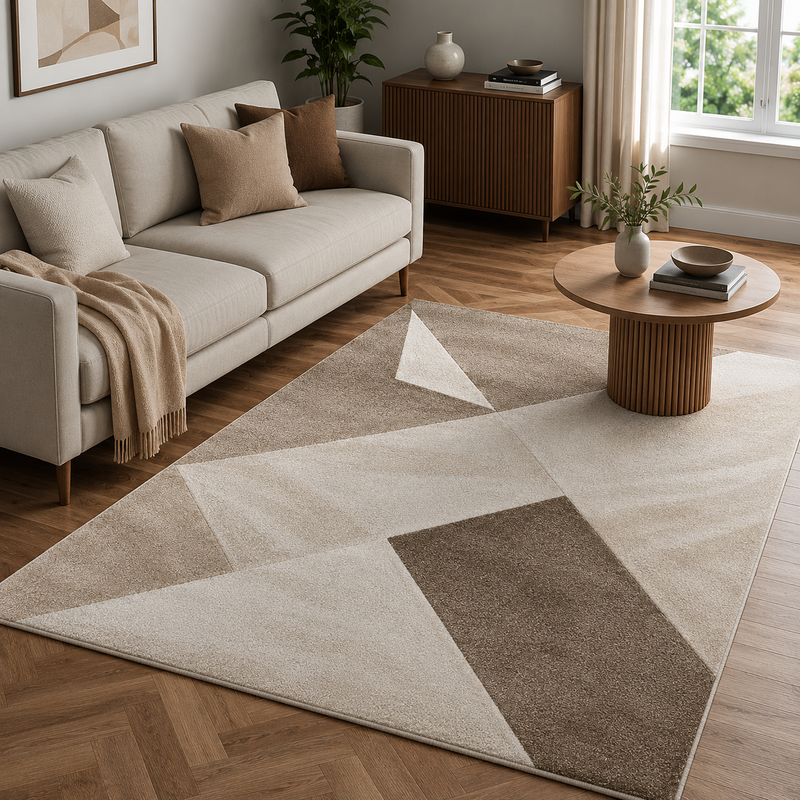 Urco Orbit Eira Biege & Brown Modern Contemporary Rug