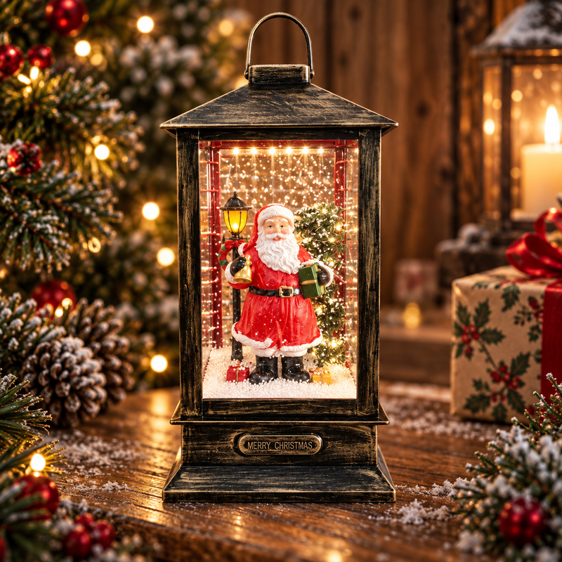 Snowman Christmas Snow Lantern with Music