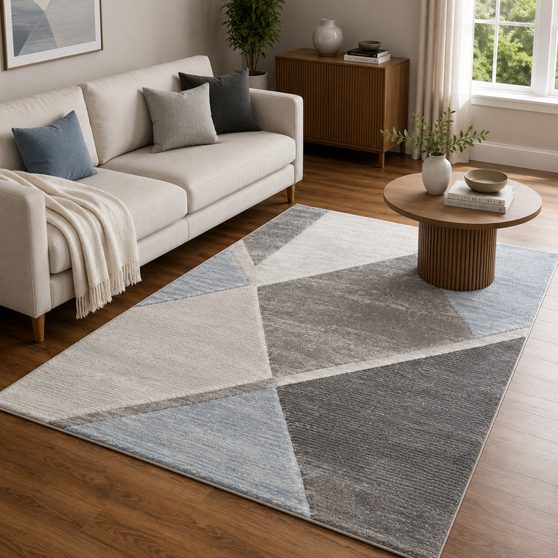 Urco Orbit Lysa Grey & Blue Modern Contemporary Rug