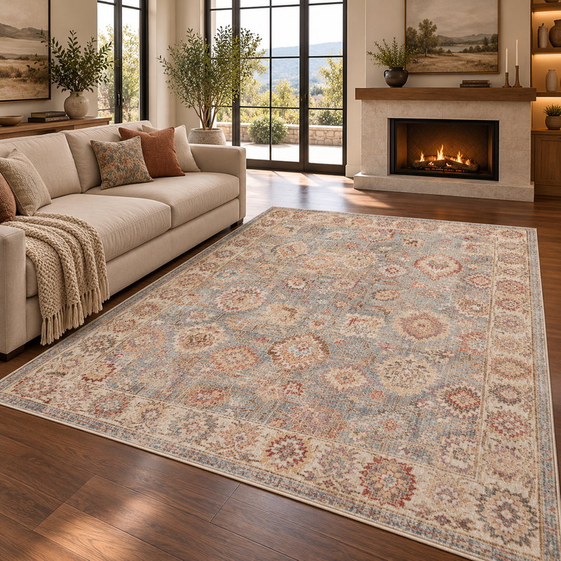 Prestige Alia Biege & Grey Bohemian Vintage Rug