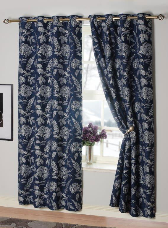 Annabelle Thermal Lined Curtains - Navy - MacCarthys