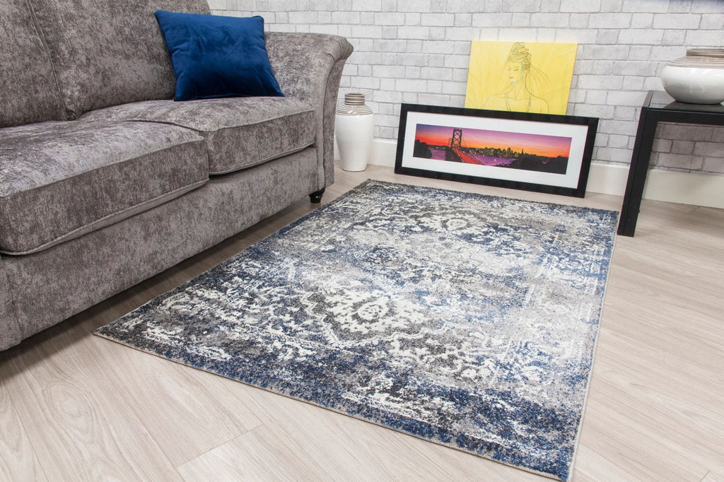 Antika Medallion Navy Rug - MacCarthys