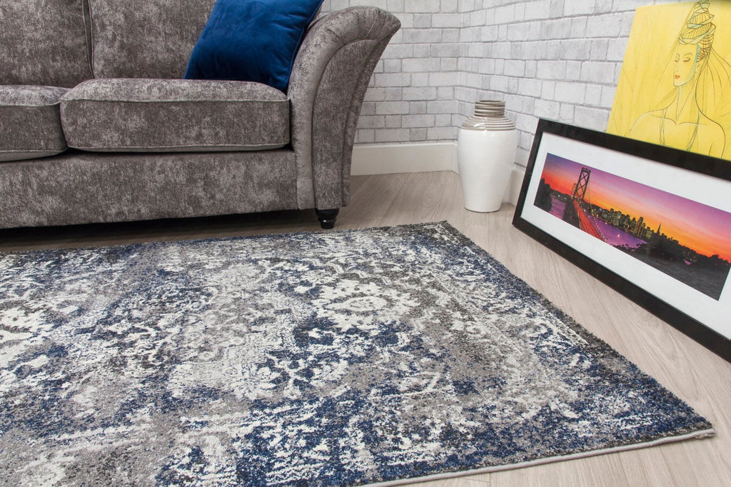 Antika Medallion Navy Rug - MacCarthys