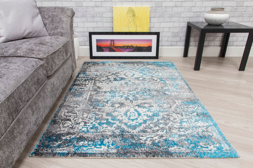 Antika Medallion Teal Rug - MacCarthys