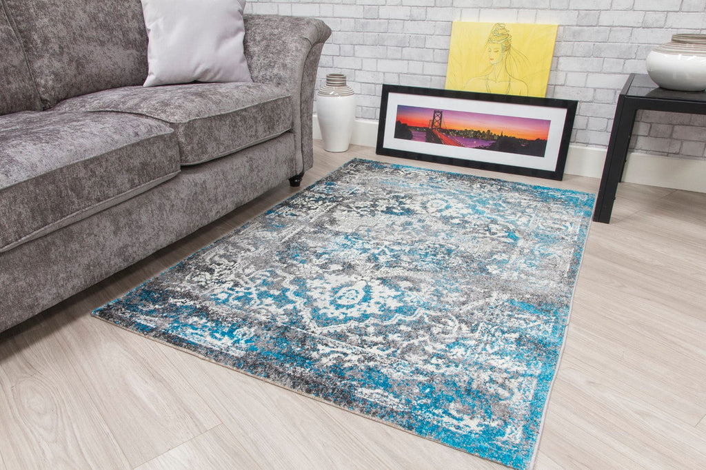 Antika Medallion Teal Rug - MacCarthys