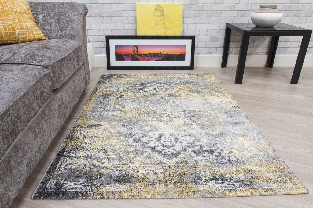 Antika Medallion Yellow Rug - MacCarthys