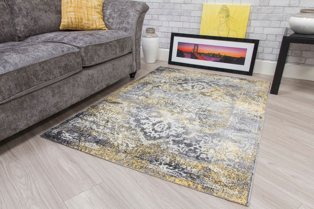 Antika Medallion Yellow Rug - MacCarthys