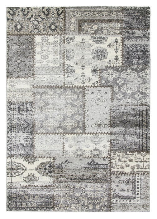 Antika Patchwork Greige Rug - MacCarthys