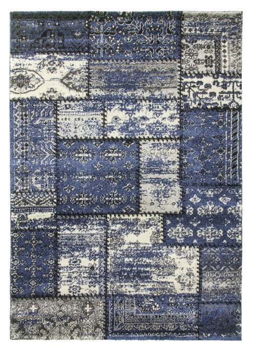 Antika Patchwork Navy Rug - MacCarthys