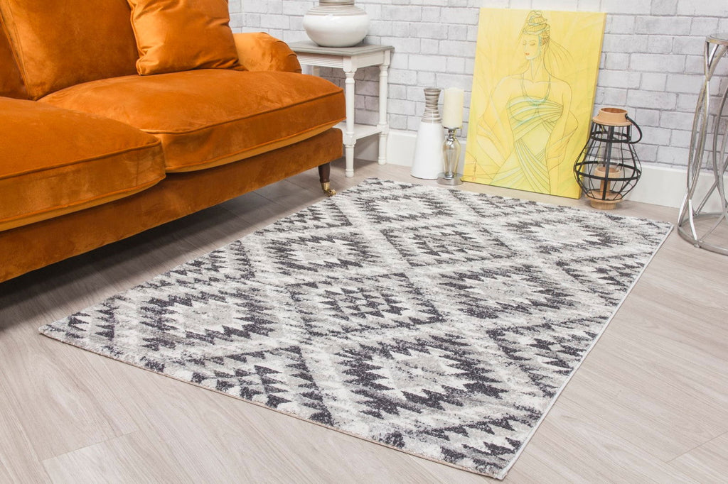 Ardenne Azteca Grey Rug - MacCarthys