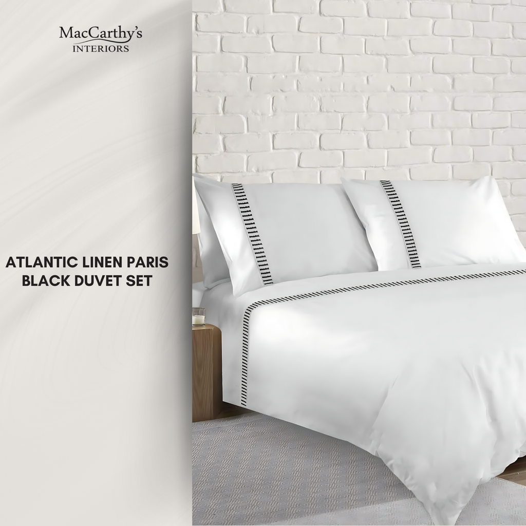 Atlantic Linen Paris White & Black Duvet Set - MacCarthys