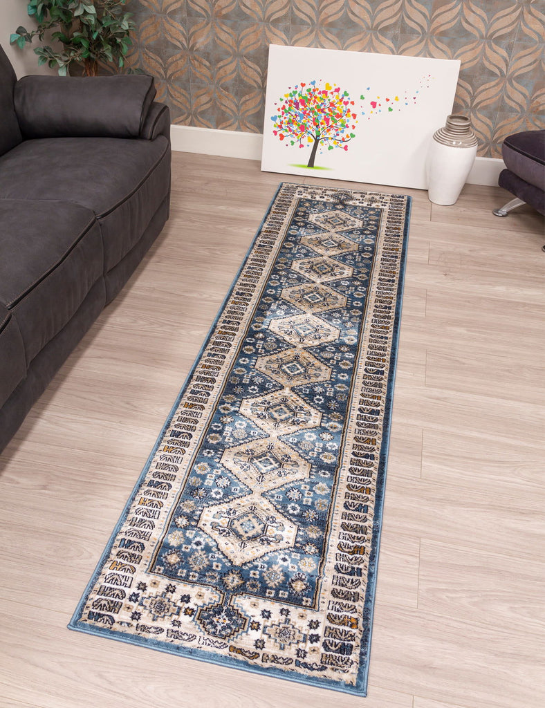 Aziza Katana Rug - Blue - MacCarthys