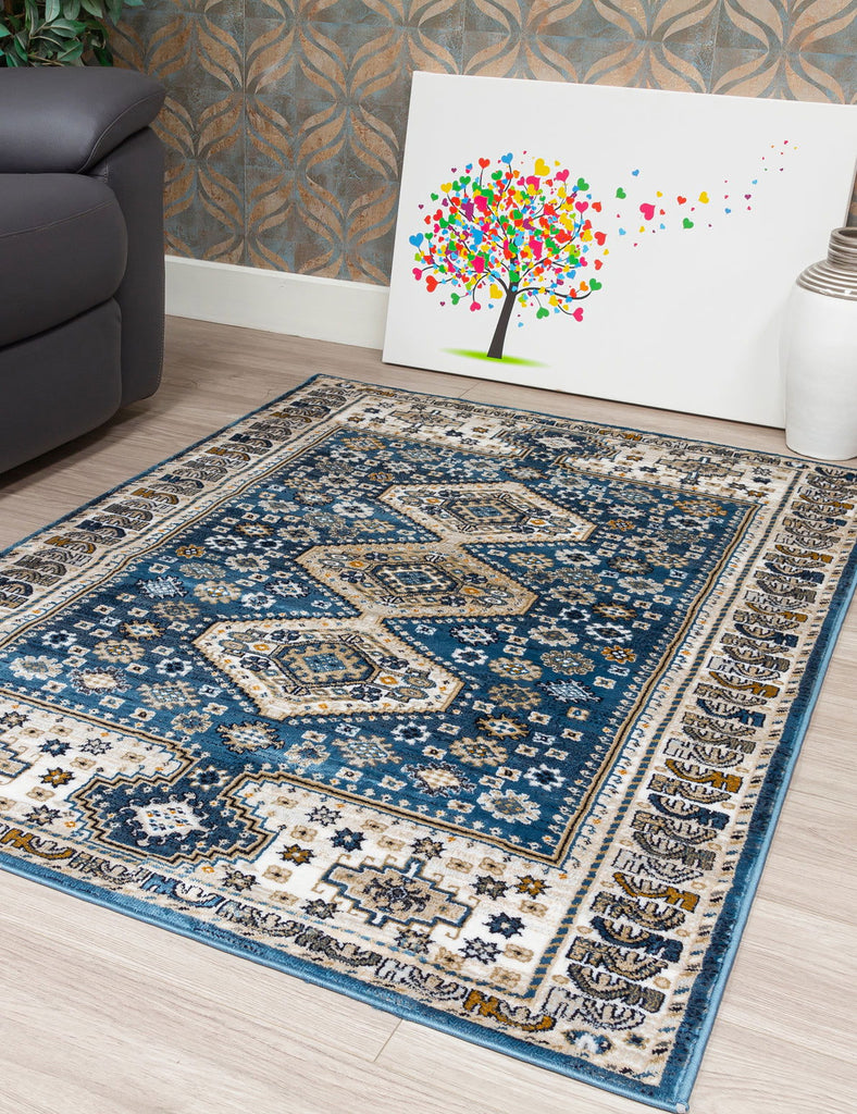 Aziza Katana Rug - Blue - MacCarthys