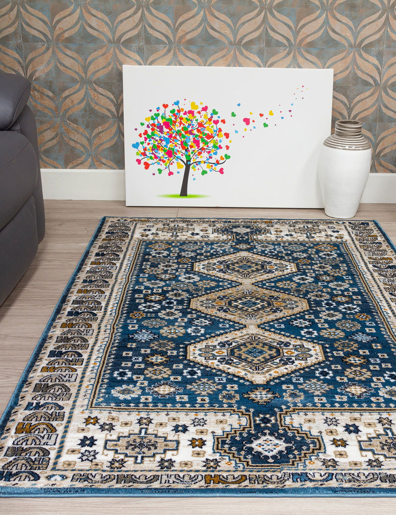 Aziza Katana Rug - Blue - MacCarthys