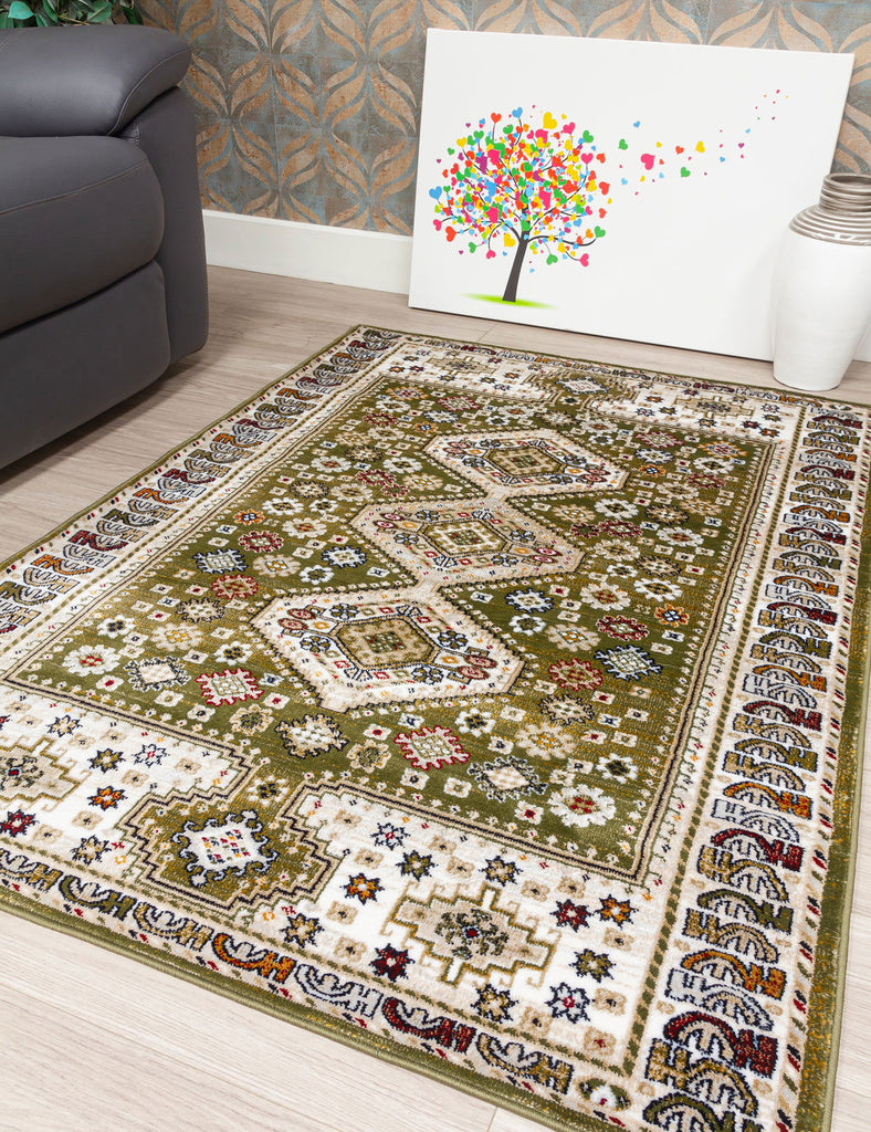 Aziza Katana Rug - Green - MacCarthys