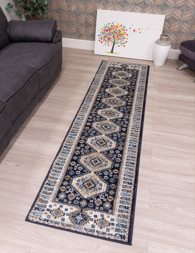 Aziza Katana Rug - Navy - MacCarthys