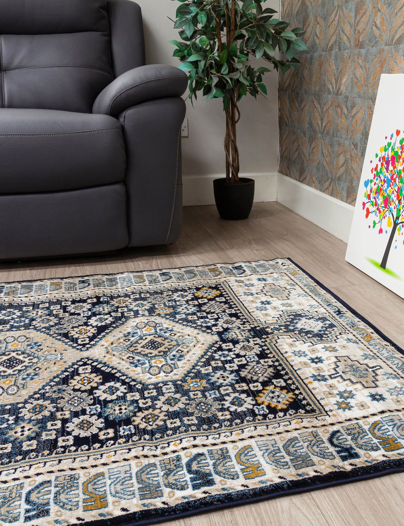 Aziza Katana Rug - Navy - MacCarthys