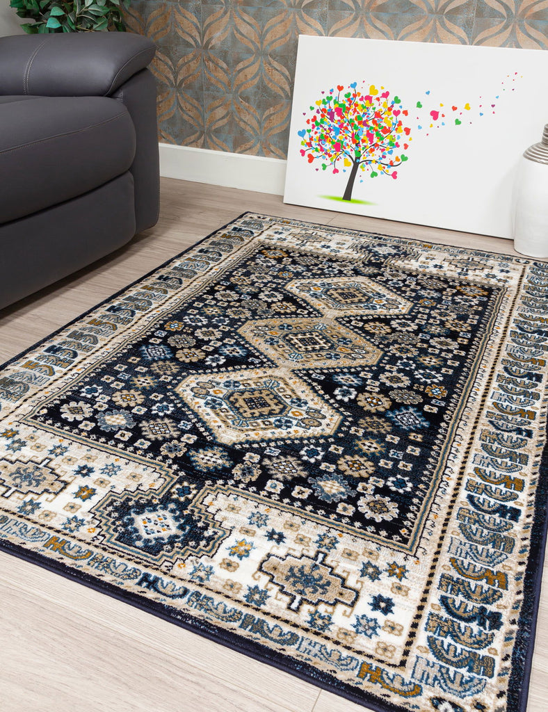 Aziza Katana Rug - Navy - MacCarthys