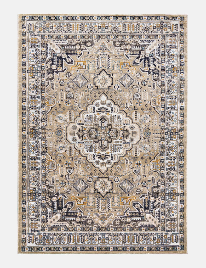 Aziza Medallion Rug - Beige - MacCarthys