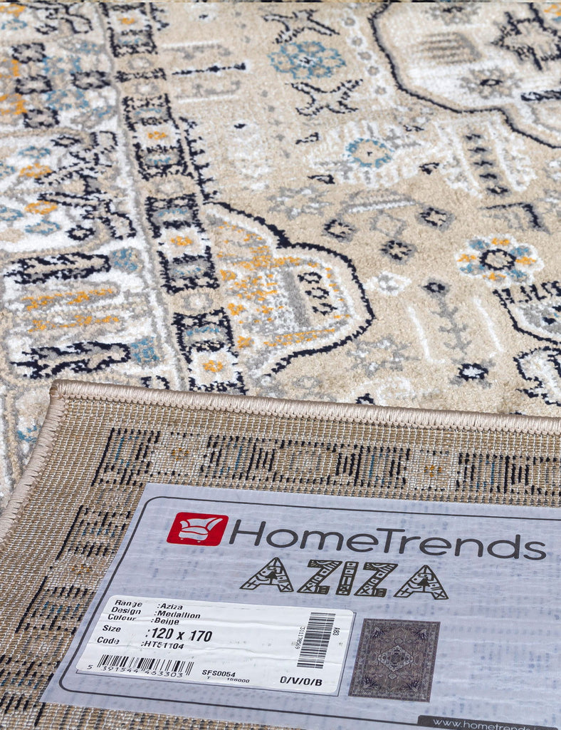 Aziza Medallion Rug - Beige - MacCarthys