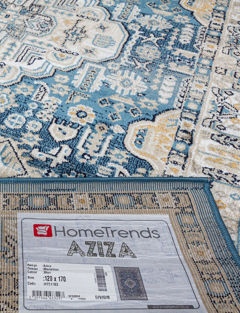 Aziza Medallion Rug - Blue - MacCarthys