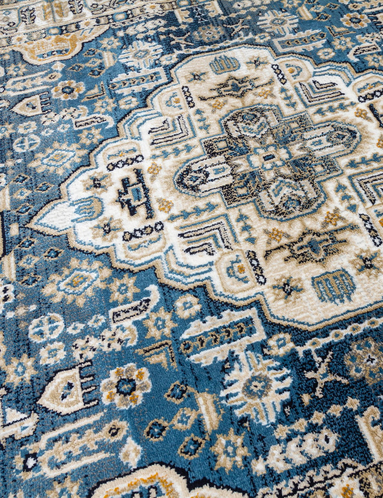 Aziza Medallion Rug - Blue - MacCarthys