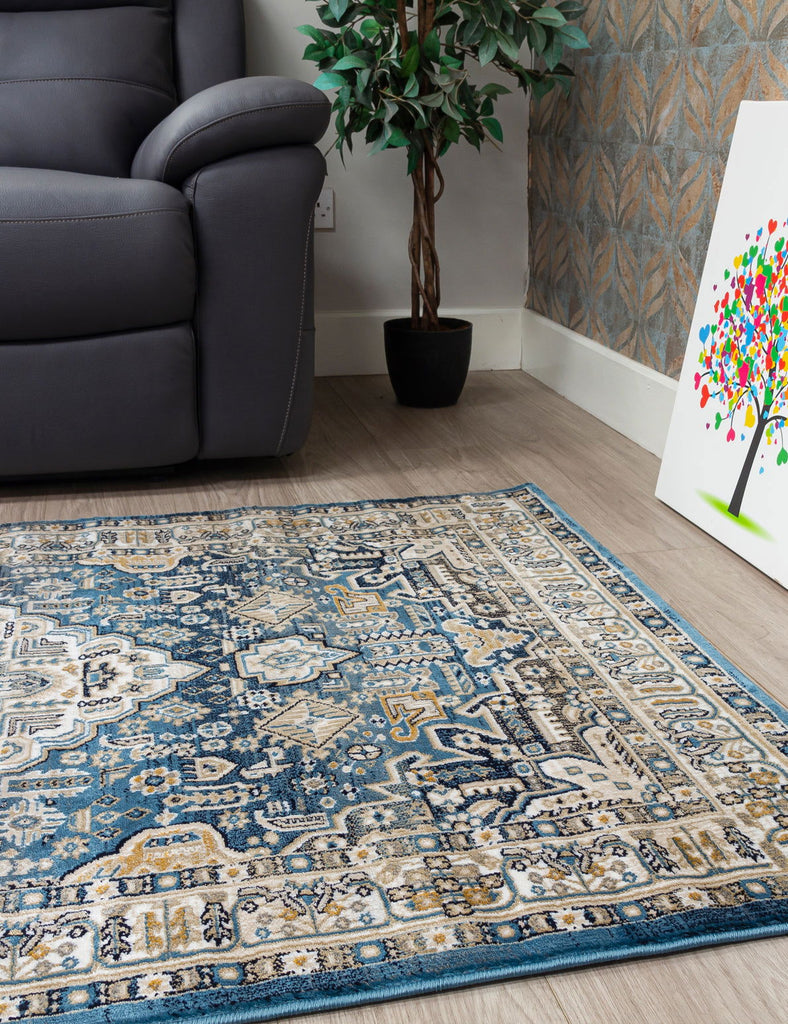 Aziza Medallion Rug - Blue - MacCarthys