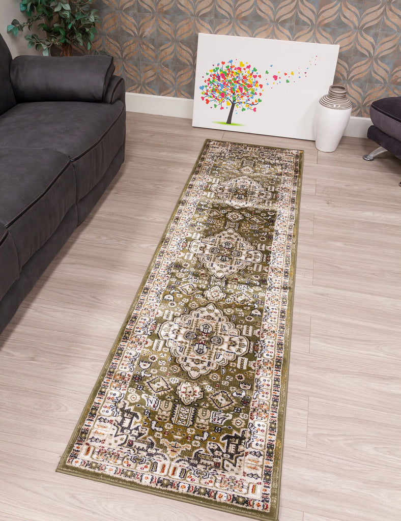 Aziza Medallion Rug - Green - MacCarthys