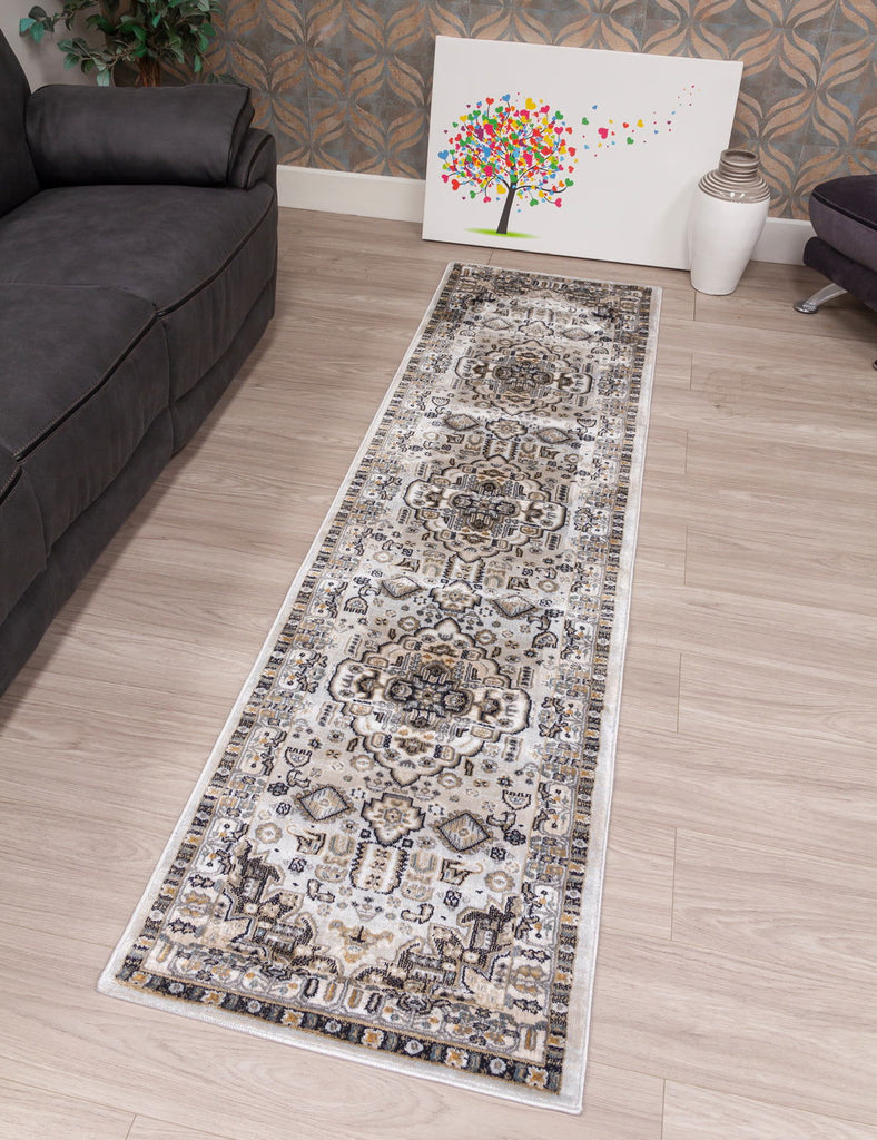 Aziza Medallion Rug - Grey - MacCarthys