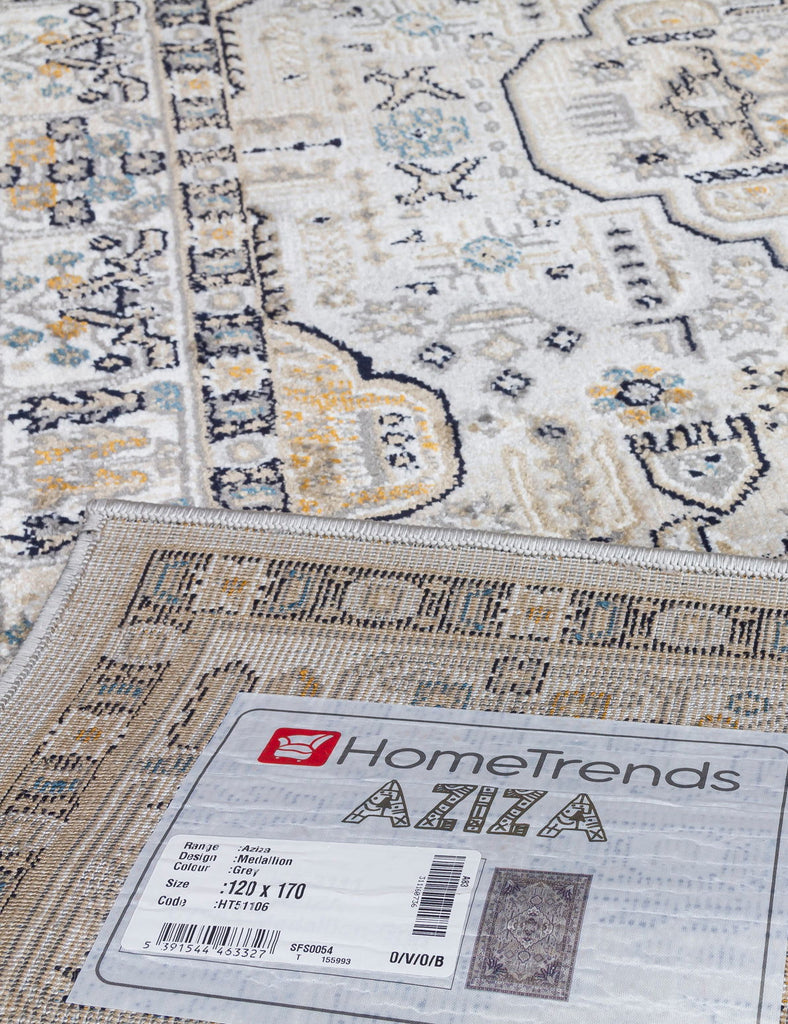 Aziza Medallion Rug - Grey - MacCarthys