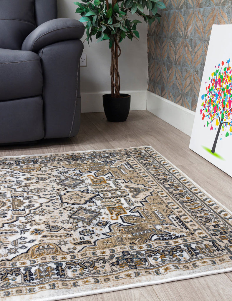 Aziza Medallion Rug - Natural - MacCarthys