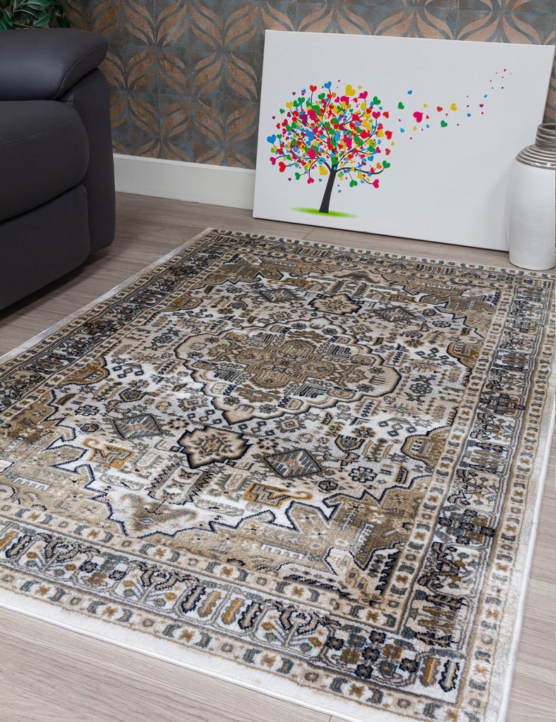 Aziza Medallion Rug - Natural - MacCarthys